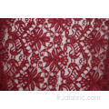 100% polyester velours rouge cordon dentelle tissu